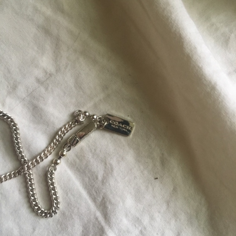 Coach Silver Heart Lock Necklace - Picture 5 of 5